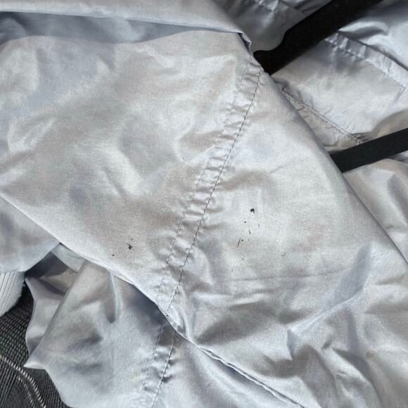 Vtg 80s Adidas Windbreaker Track Jacket Periwinkle Nylon Trefoil Logo Womens L - Picture 9 of 13